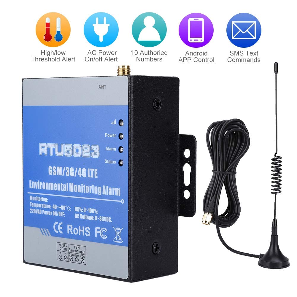 RTU5023 gsm de Alarma inalámbrico, Alarma de Monitor de Temperatura y Humedad, Humedad y Voltaje, Control Remoto de Llamadas telefónicas/SMS(YO)
