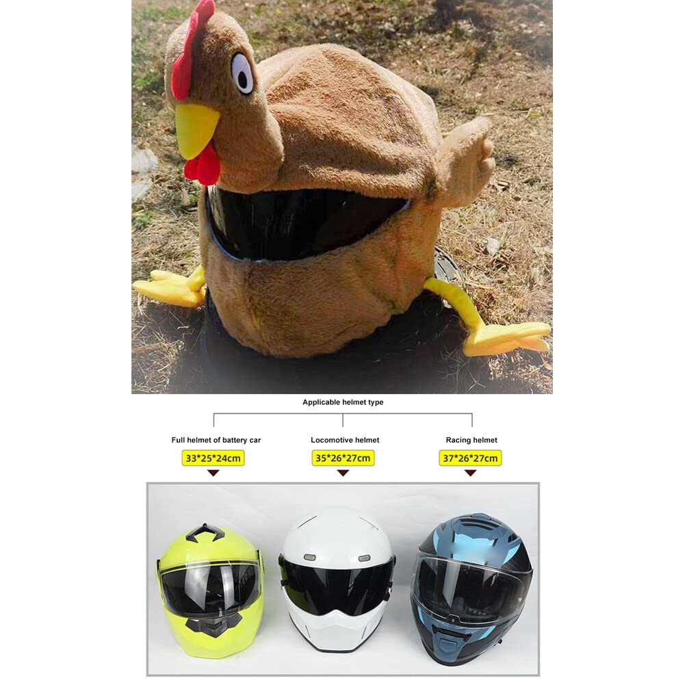 Huamengyuan Pluche motorhelm-hoes, grappig Turkije, cartoonhelm, muts en hoedafdekking voor de meeste integraalhelmen