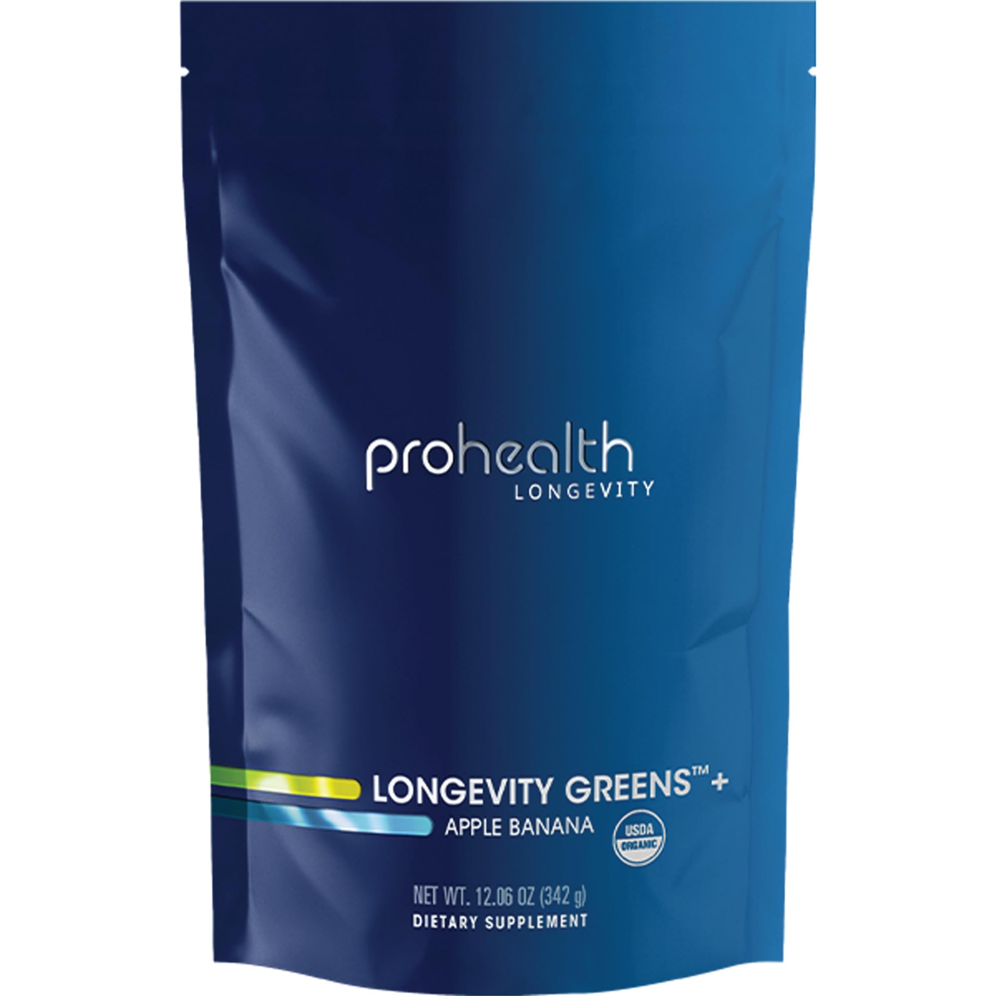 ProHealthLongevity Greens. Delicious Organic Healthy Powder for Energy & Aging. Gut Health Digestive Enzymes, Multi Vitamin, Pre-Probiotics, Oat Fiber, Inulin. GMP Certified. 30 ServingsUSDA Organic