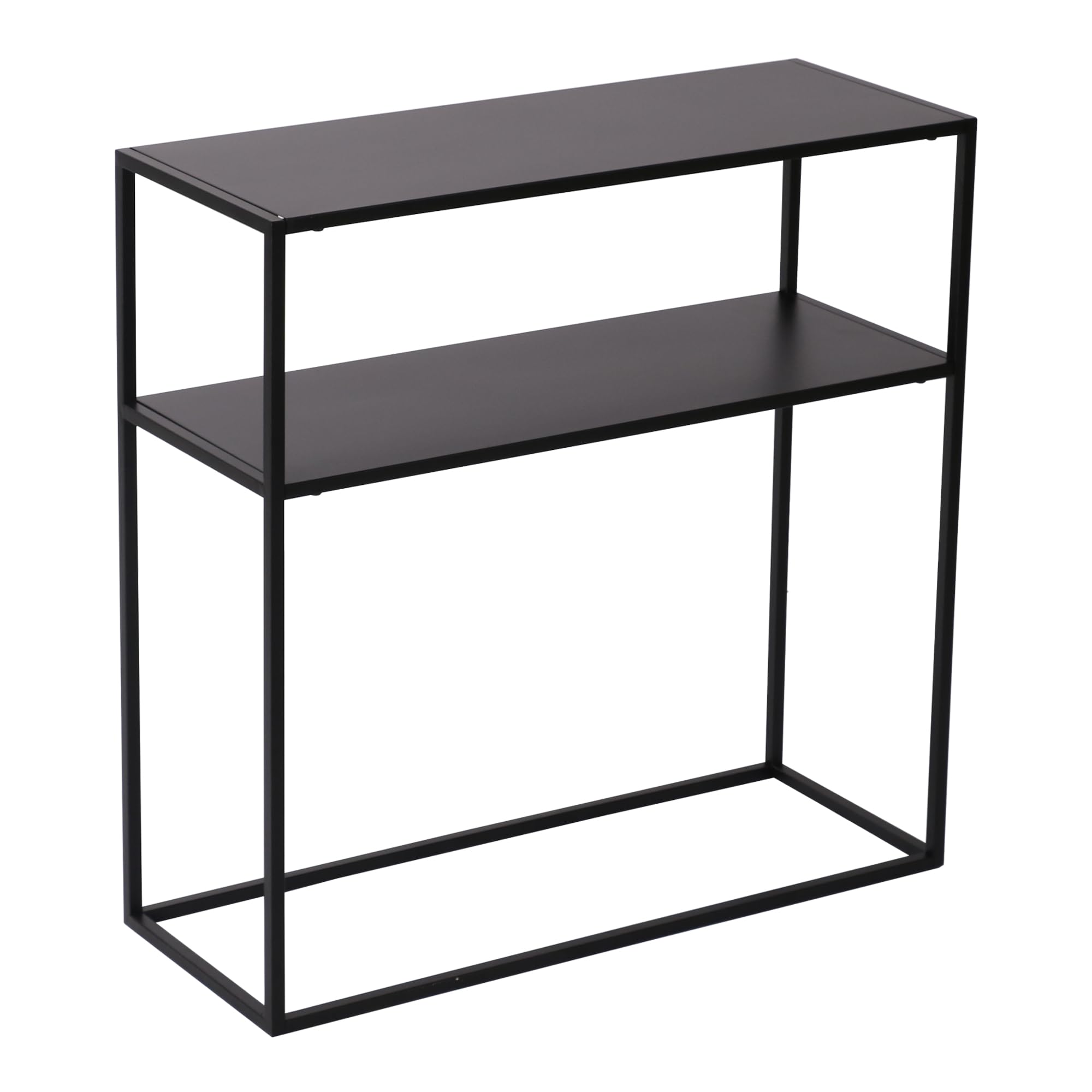 [en.casa] Table Console pour Entrée Salon Couloir Cuisine Table d'Appoint Meuble d'Entrée avec Surface de Rangement Métal 80 x 80 x 30 cm Noir