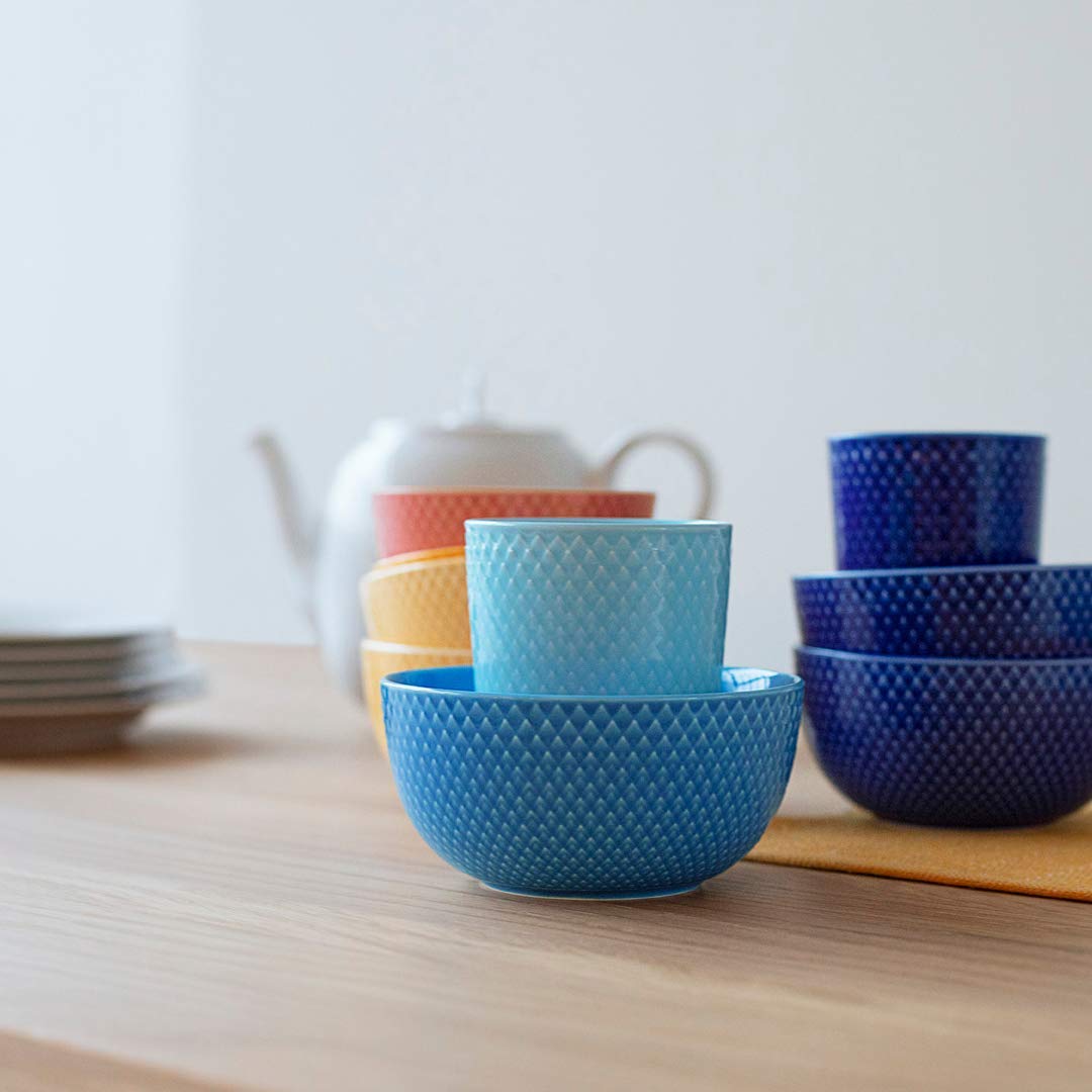 Lyngby Porcelæn ciotola Ø13 cm Rhombe Color Mix & Match in porcellana, blu