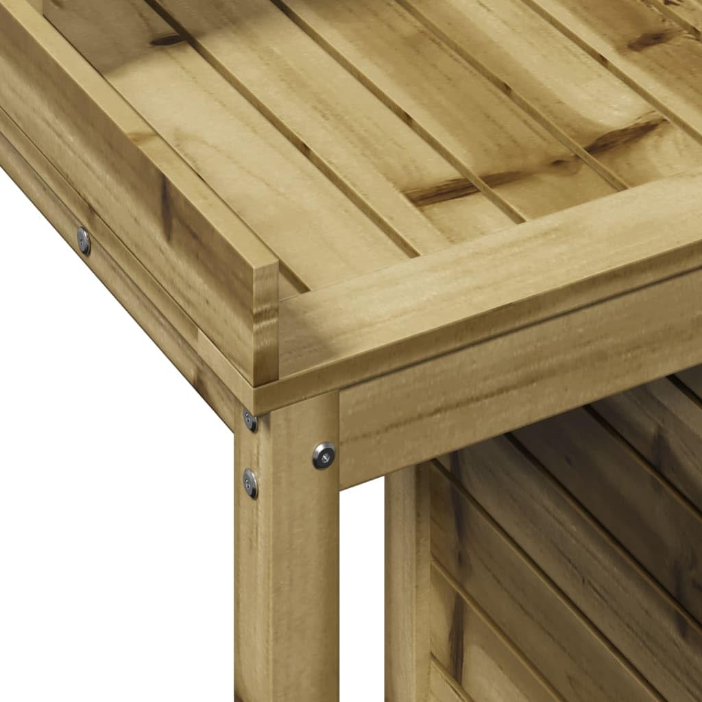 Gecheer Tavolo Invaso con Ripiani e Armadietto,Tavolo da Lavoro per Giardino,Tavolo per Piante,Banco da Lavoro da Giardino,Tavolo Invasatura,Banco da invasatura,82,5x50x109,5cm Legno Impregnato Pino