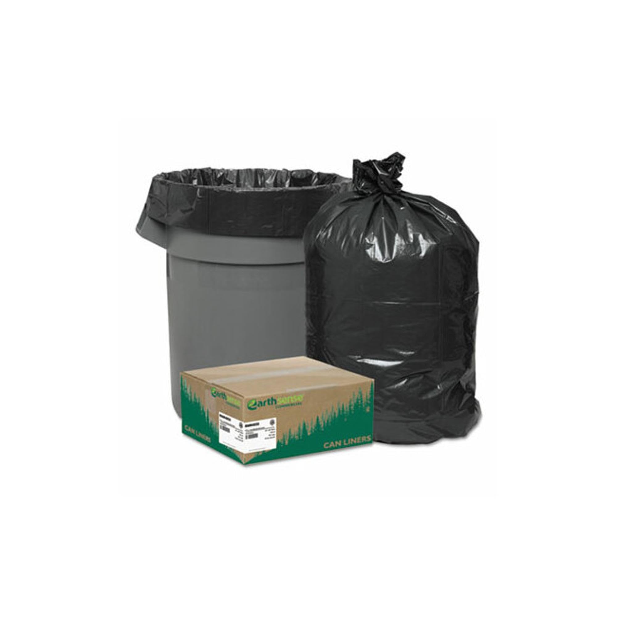 Earthsense Commercial RNW4850 Can Liner 40x46, 40-45 Gal, 1.25 mil, Black, (Case of 100)