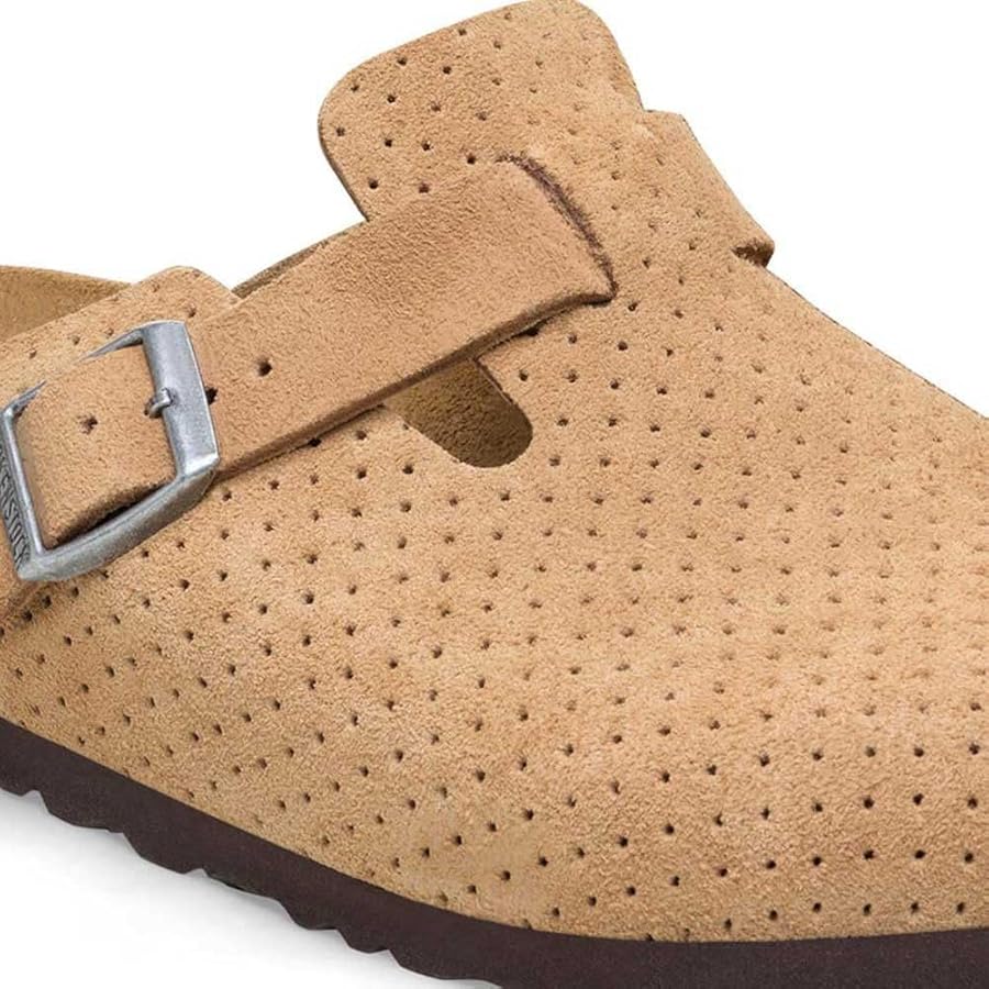 靴 BIRKENSTOCK Boston BS Emboss Dots Boston BS Suede Leather Embossed Emboss Dots New Beige