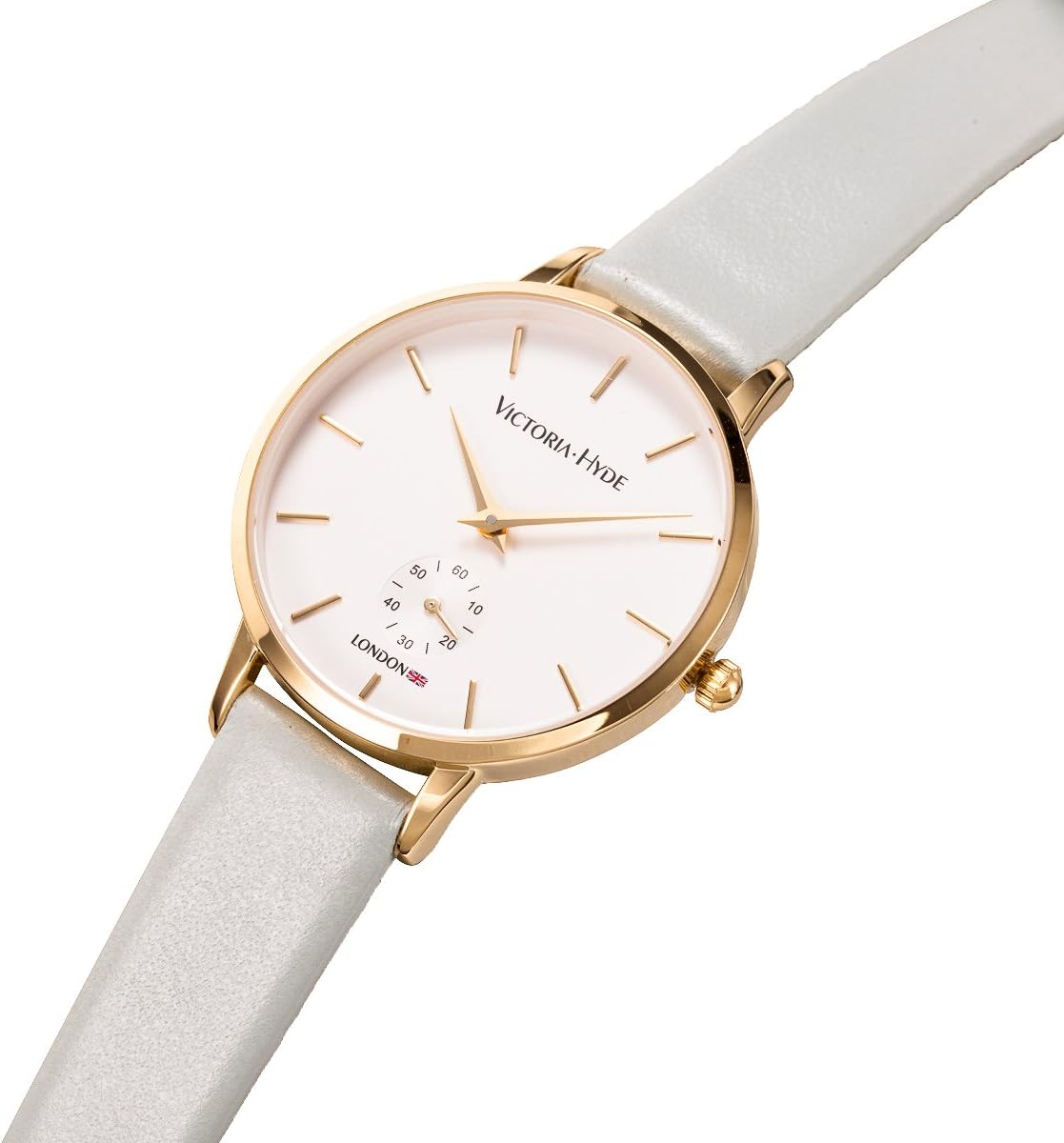 VICTORIA HYDE Quartz Watches for Women Easy Read Genuine Leather Strap Ladies Casual Wristwatch with Second Hand - Image 3