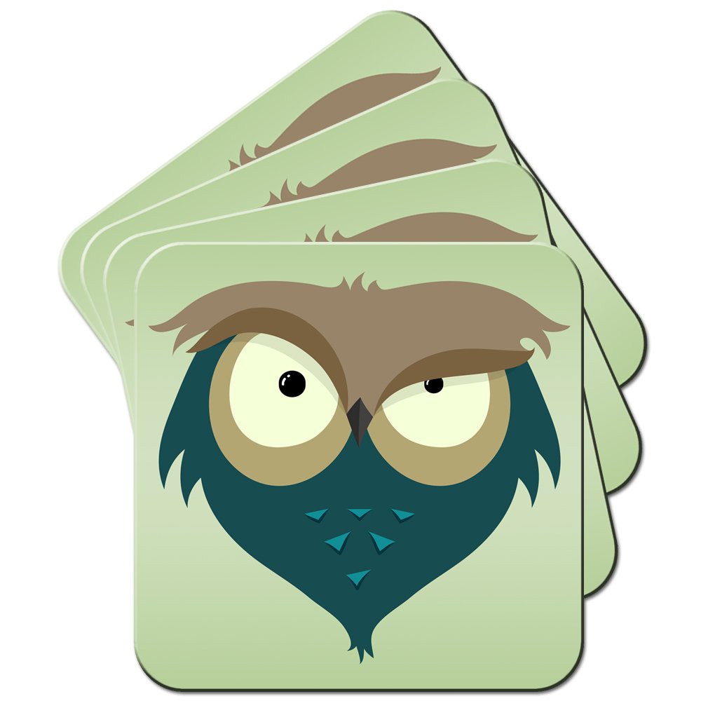 Eyebrow Raising Little Owl Coaster/Pack of Coasters