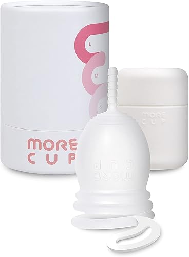 MORECUP - Copas menstruales 100 % de silicona, tamaño ajustable y autopersonalizable, taza para el período de cuidado femenino para flujo regular y