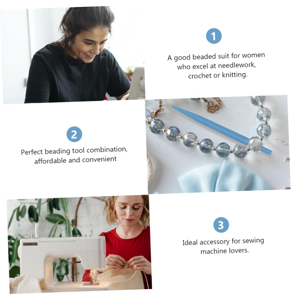 HOODANCOS 4 Pcs Bead Needle Set Lightweight Portable Needles for DIY Beading for Jewelry Making and DIY Crafts