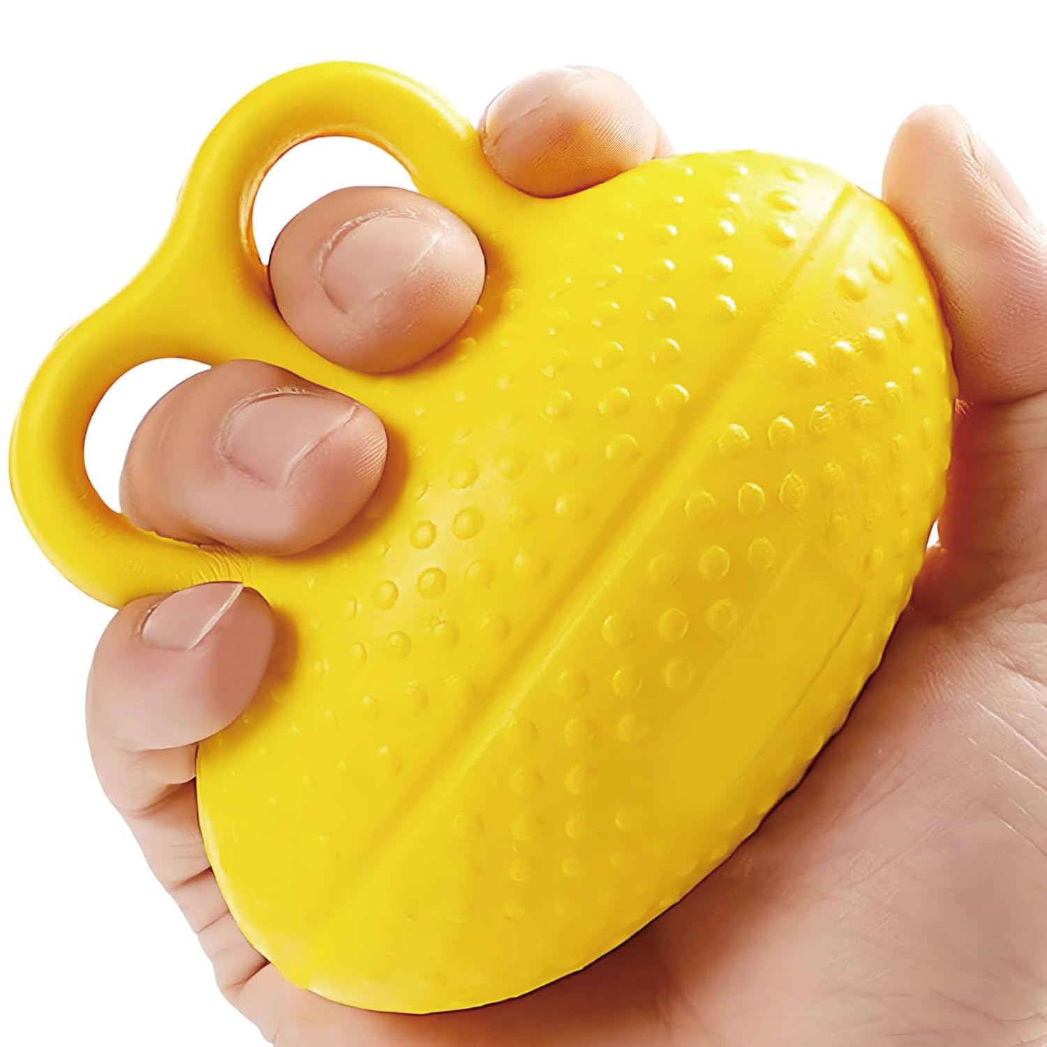 Oval Hand Exercise Ball,Stress Balls for Adults Physiotherapy,Finger Ball Exerciser Grip Strength Squeeze Balls,Ideal for Therapy, Stress Relief,Grip Strengthen & Everyday Use (Yellow)