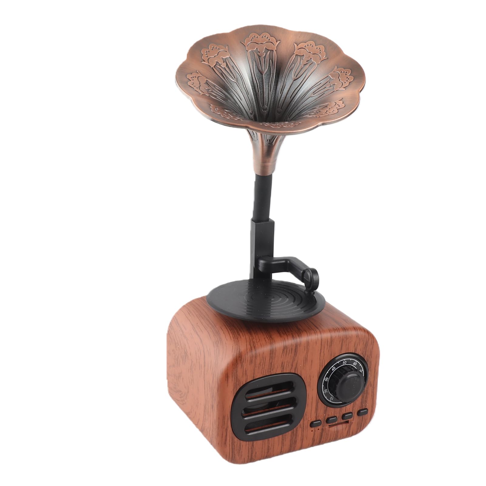 Mini Altoparlante Bluetooth, Design retrò, Potenza 5W (Noce)