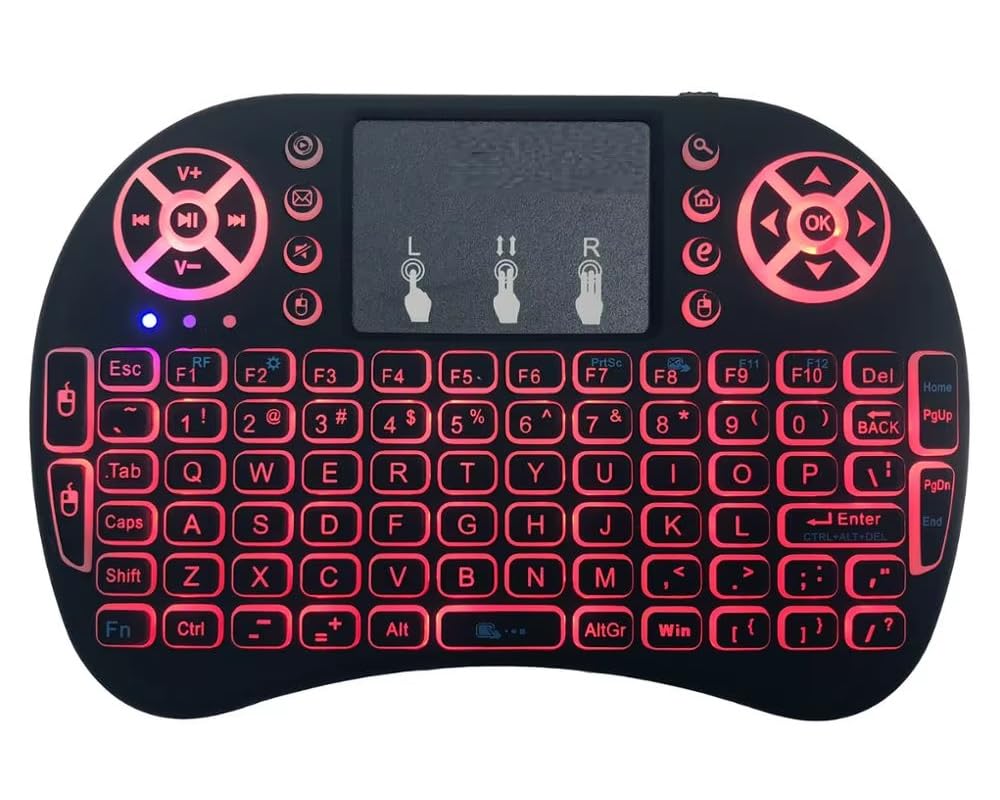 TA Technology Ahead Mini Keyboard Wireless & Mouse Touchpad Combo Wireless with Backlit | Smart Function for Smart TV, PC, Laptop & Tablets, Xbox, PS3, Celulares Smartphones & Android TV Boxes (Black)-image-11