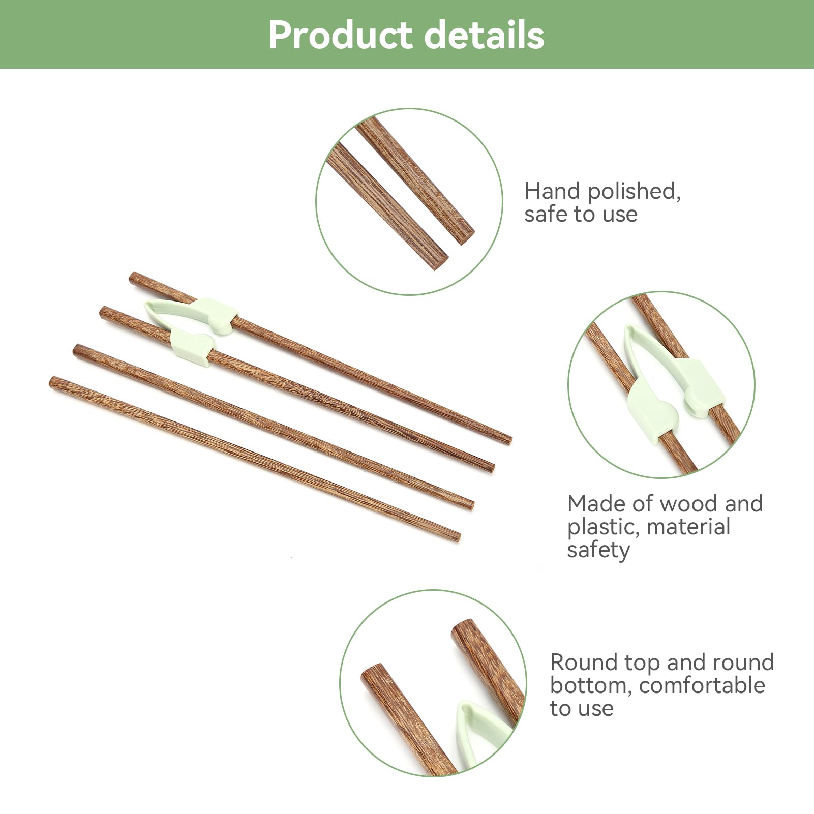 Lern-Essstäbchen Für Kinder - 2 Paar Mit Übungsringen & Box