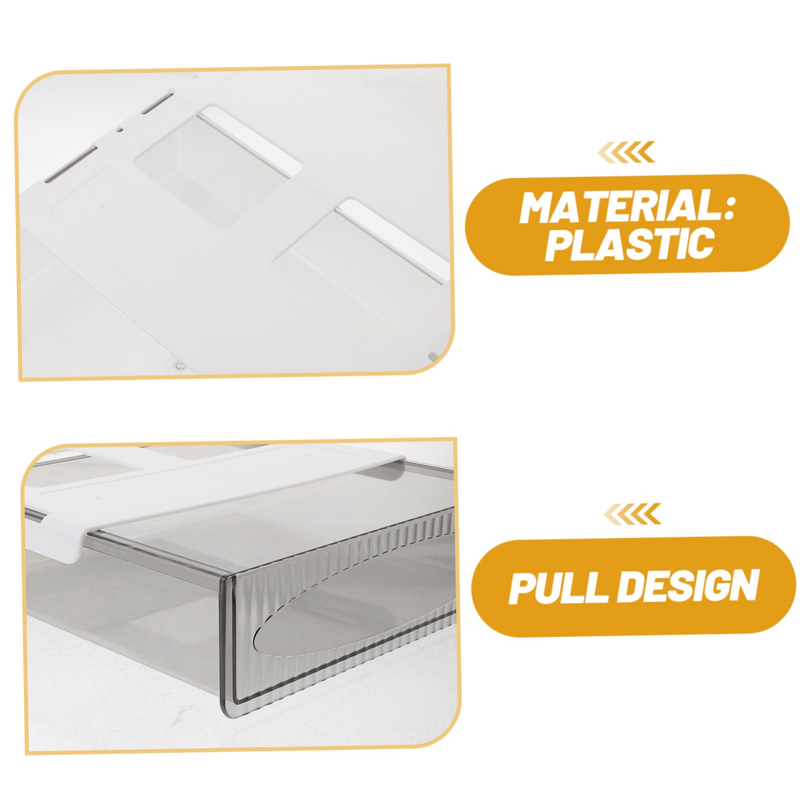HOMSFOU Organizer da Scrivania Nascosto Cassetto, 2 Pezzi, Plastico Bianco | Grande Capienza, Installazione Semplice, Resistenza All’usura, per Soggiorno e Comò
