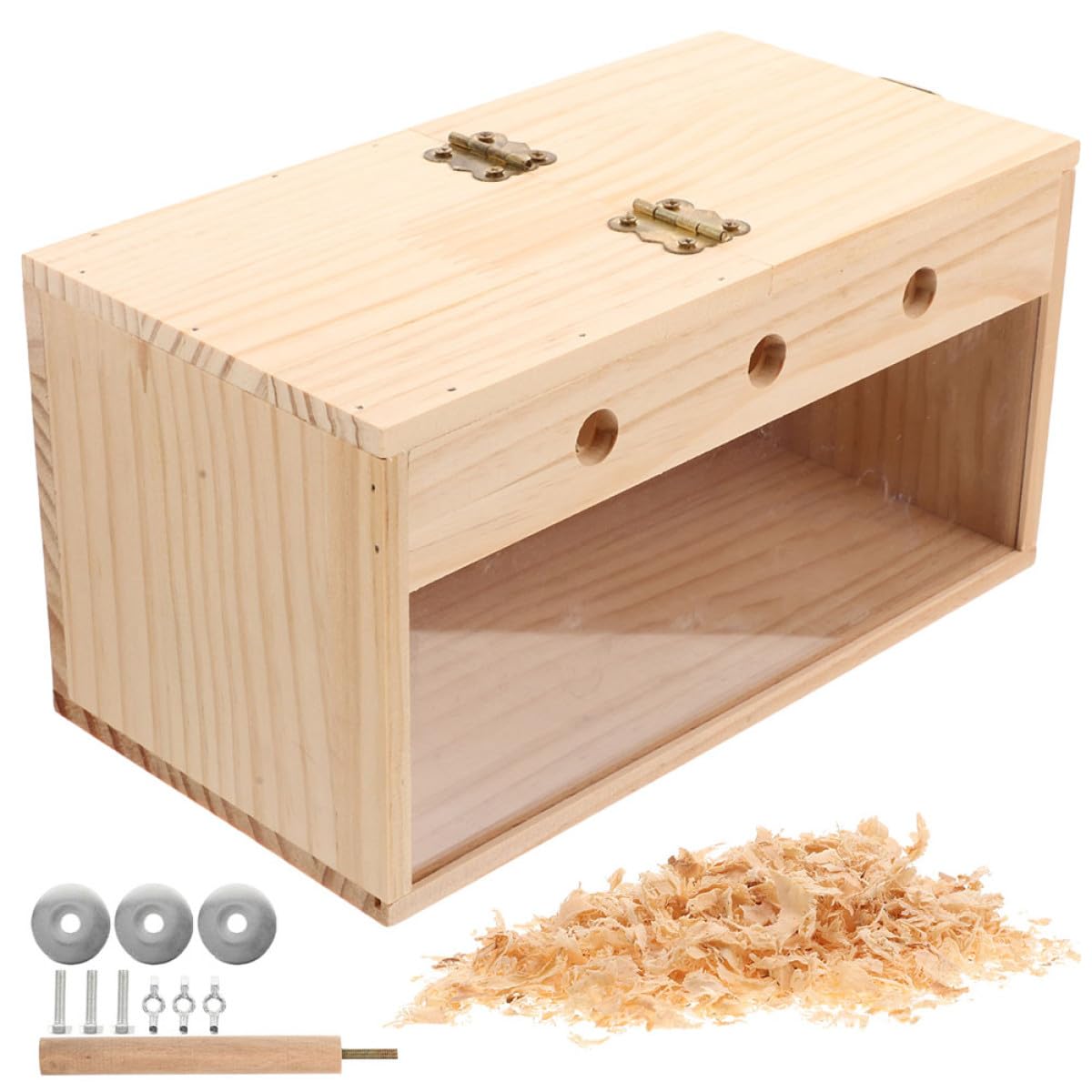 Cabilock Caja de Madera para Nidos de Pajaros Agapornis Diseño Práctico y Seguro, Adecuado para Cría de Periquitos en Decoración Interior y Exterior