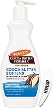Palmer's Cocoa Butter Body Lotion 400ml with Pump and Cosmetic Spatula – Daily Moisturiser with Vitamin E for Dry Skin – 48Hr Hydration, Smoothes Marks and Evens Skin Tone