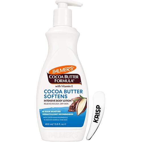 Palmer's Cocoa Butter Body Lotion 400ml with Pump and Cosmetic Spatula – Daily Moisturiser with Vitamin E for Dry Skin – 48Hr Hydration, Smoothes Marks and Evens Skin Tone