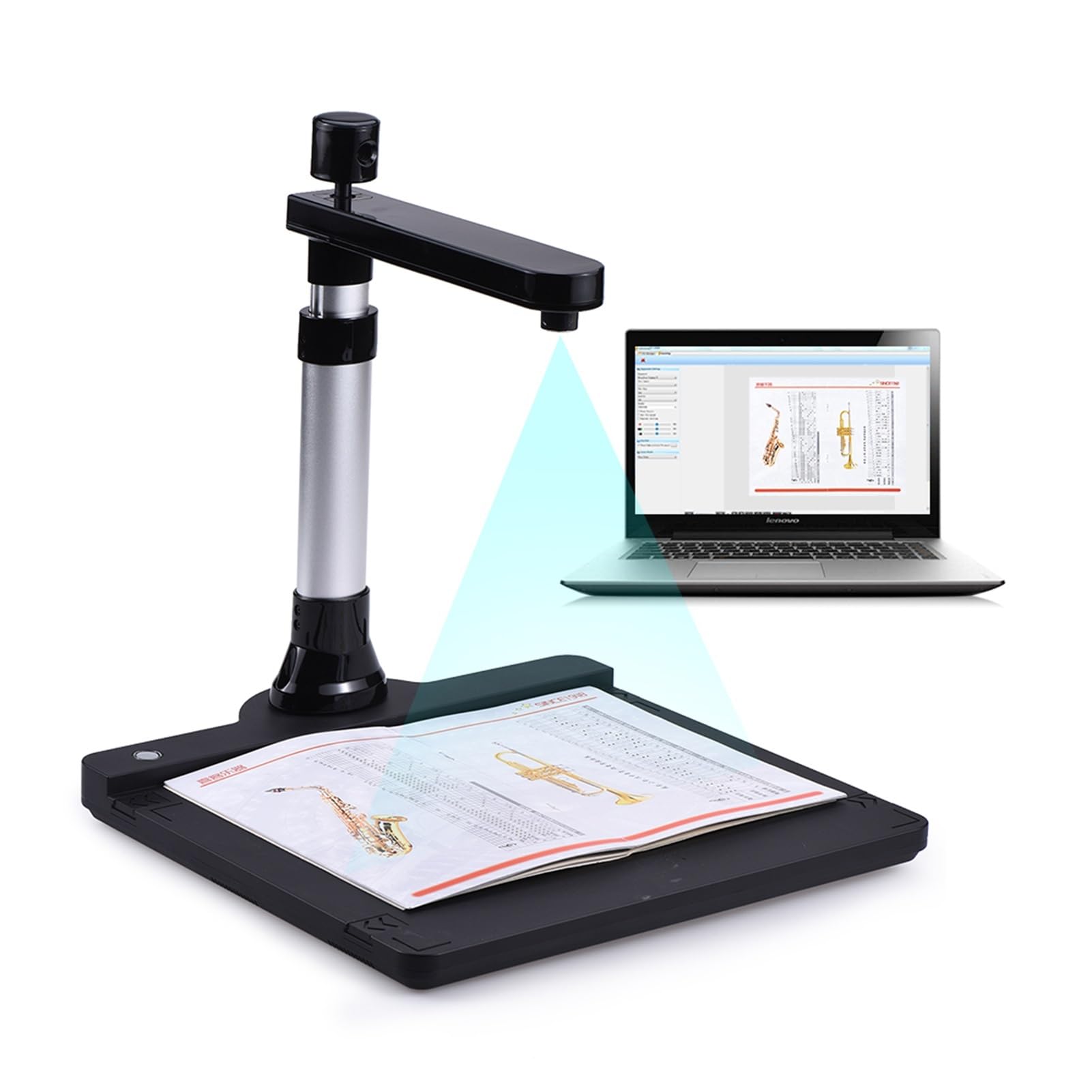 Max.A3 Scanner portatile regolabile for fotocamera for documenti con immagini di libri USB ad alta velocità, HD 10 Mega-pixel for la biblioteca 'ufficio in aula per Studio Commerciale