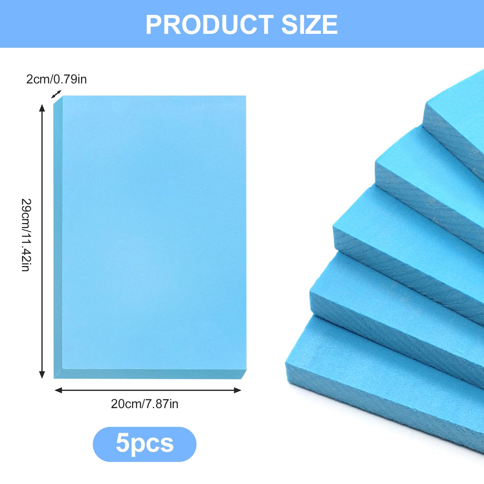 5 PCS Polystyrene Foam Boards High Density Craft Foam Sheets, 30x20 High Density Craft Foam for Modelling, Sculpture - Image 2