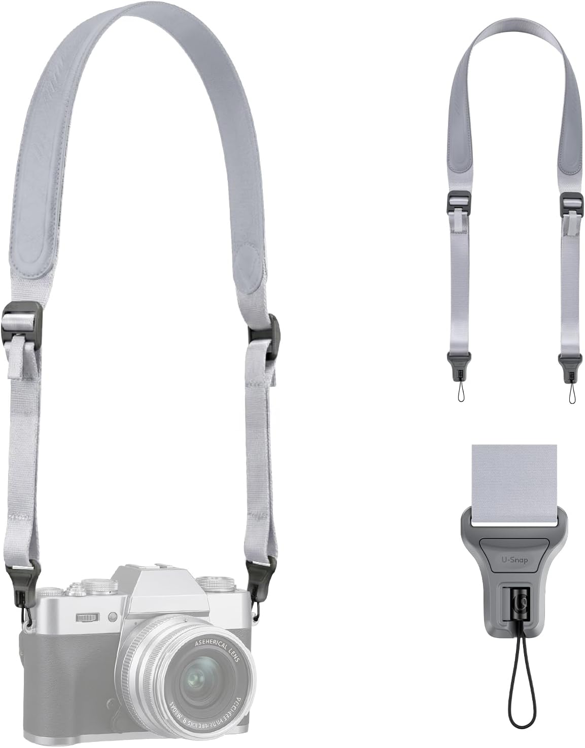 ULANZI CSS1 U-Snap Camera Strap, 55in Quick Release Camera Shoulder Straps for Photographers with Safety Tether, 60kg Load Capacity, Soft Sling for DSLR Mirrorless Sony Canon Nikon Binoculars (Black)