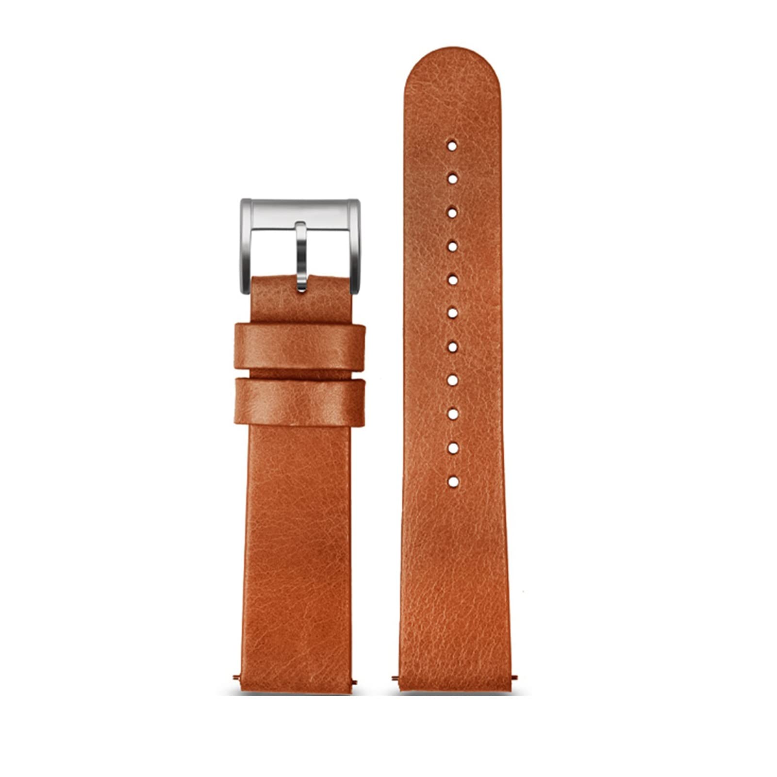 Bracelet montre cuir marron 20mm à dégagement rapide pour un changement facile - 8