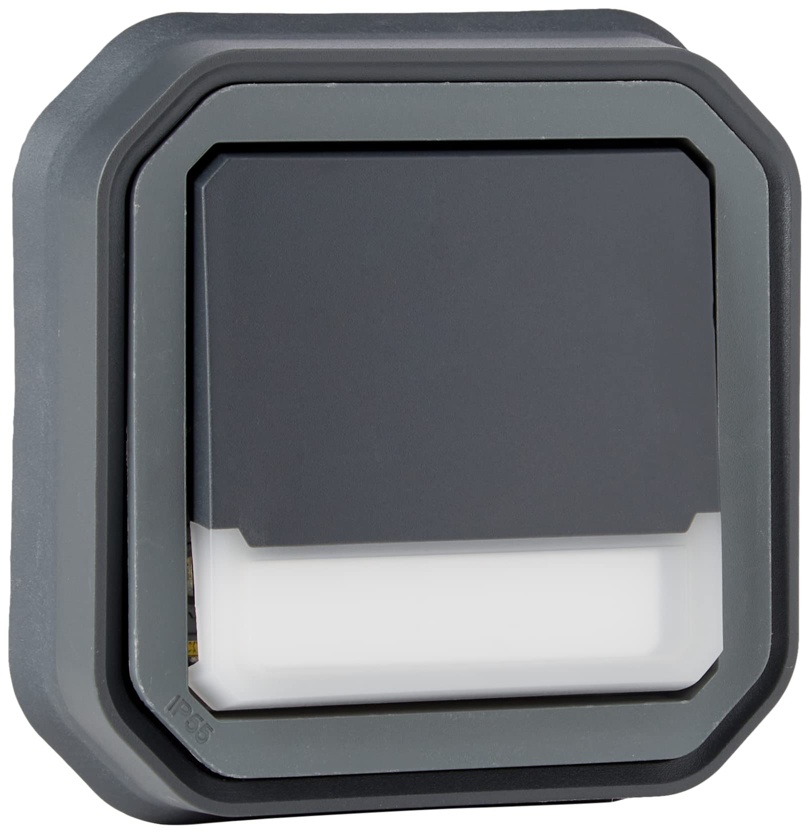 LegrandWaterproof Light Inverter Switch with Plexo Label Holder Complete for Flush mounting with Anthracite Claws