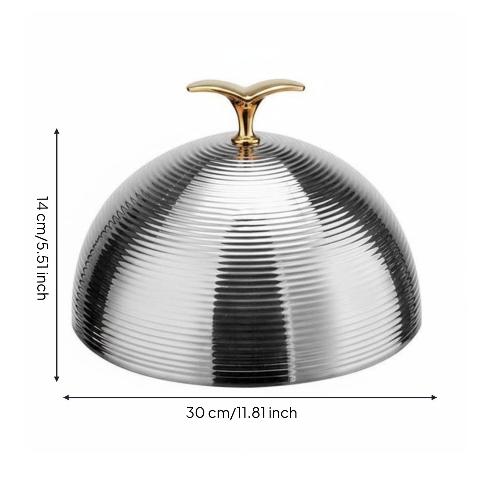 Cubierta para Plato de Acero Inoxidable Campana para Comida Tapa de Bandeja Cloche para Servir con Acabado Resistente al Deslustre Función de, Oro Rosa, 35CM