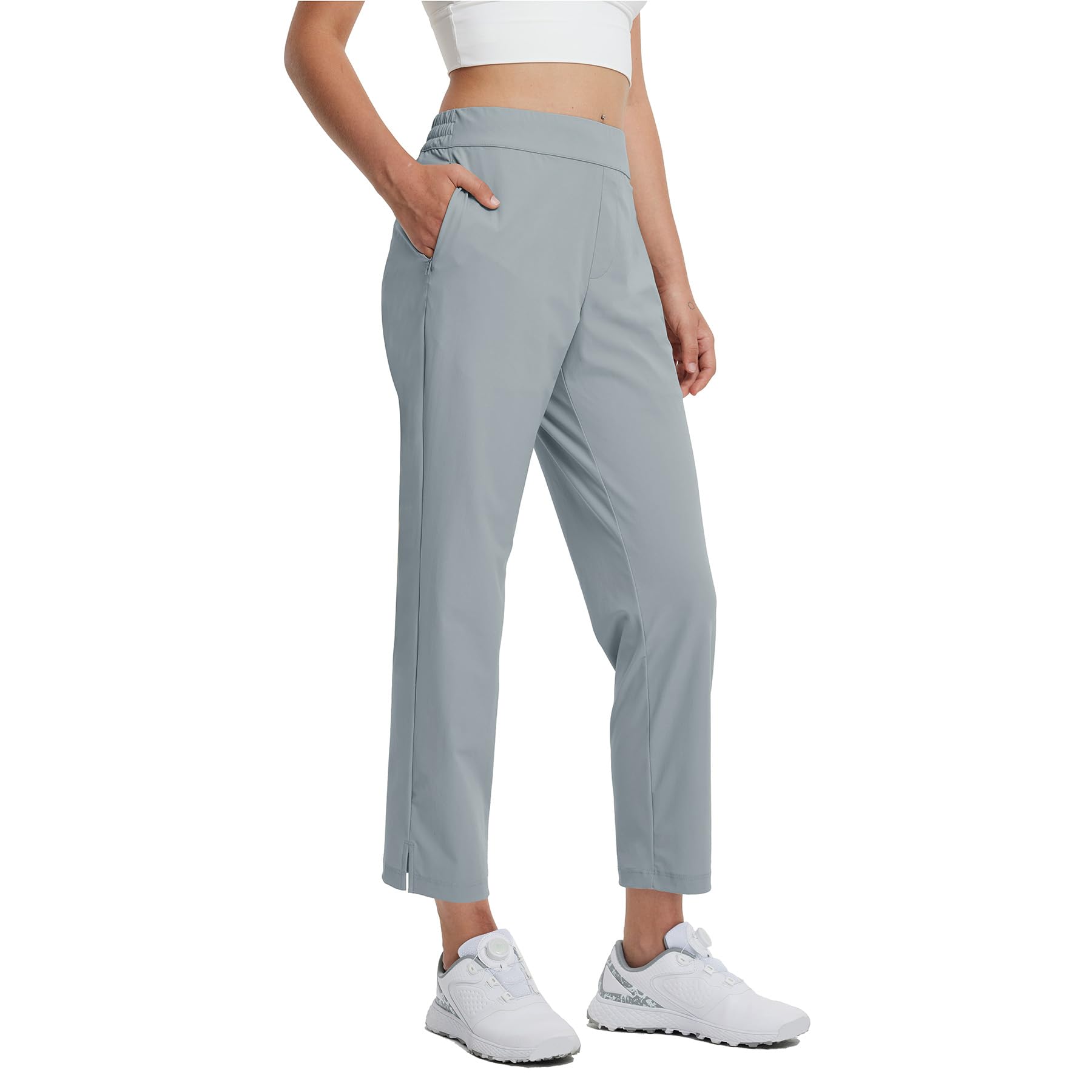 M MAELREG Damen-Golfhose mit Reißverschlusstaschen, 7/8-Knöchel-Stretch, leichte Jogginghose für sportliche Wanderungen, Reisen, Arbeit, Lounge