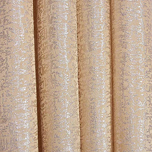 Image of Purav Light Jacquard Curtains Set of 3 Piece 5 Feet Long for Window & Living /Bedroom, Room Darkening Jute Polyester Weaved Parda, 3PC (Window - 5 Feet,Cream)