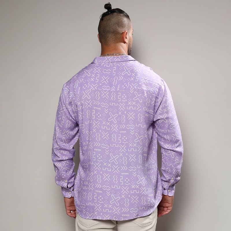 Image of Instafab Plus Men's Shirt for Casual Wear | Spread Collar | Long Sleeve | Button Closure | Plus-Size Fit | Cotton Shirt Crafted with Comfort Fit for Everyday Wear