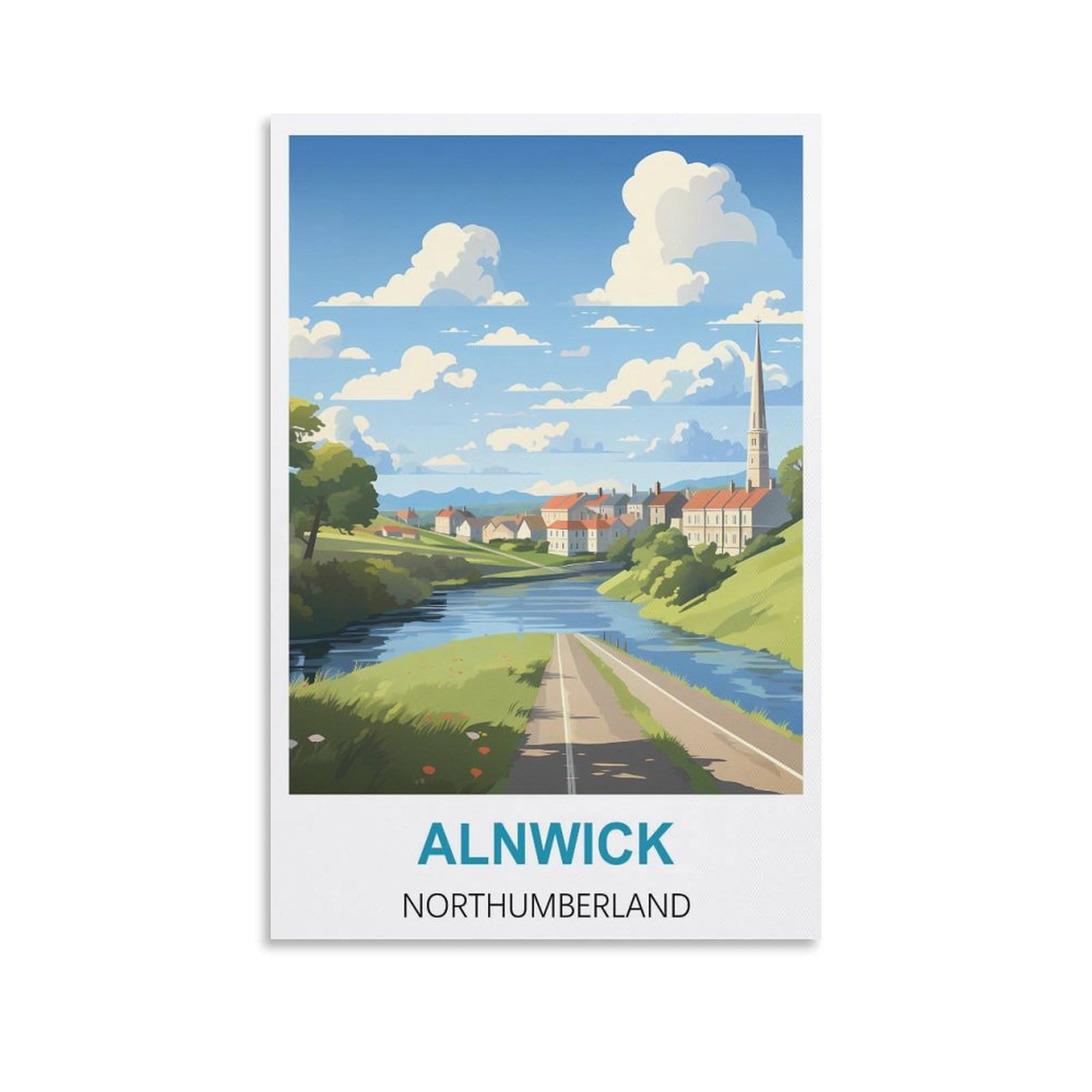 EZMLFA 5D Diamond Painting Kits,Alnwick Castle Northumberlands Diamond Art Kits Adults, Create Your Own Diamond Painting Full Drill Gifts for Home Decor 40x50cm