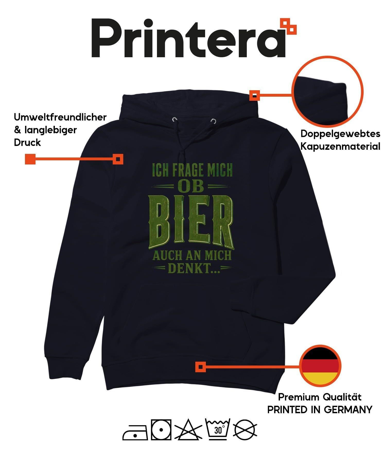 Ich Frage Mich ob Bier auch Statement Hoodie Hoodie Hoodie