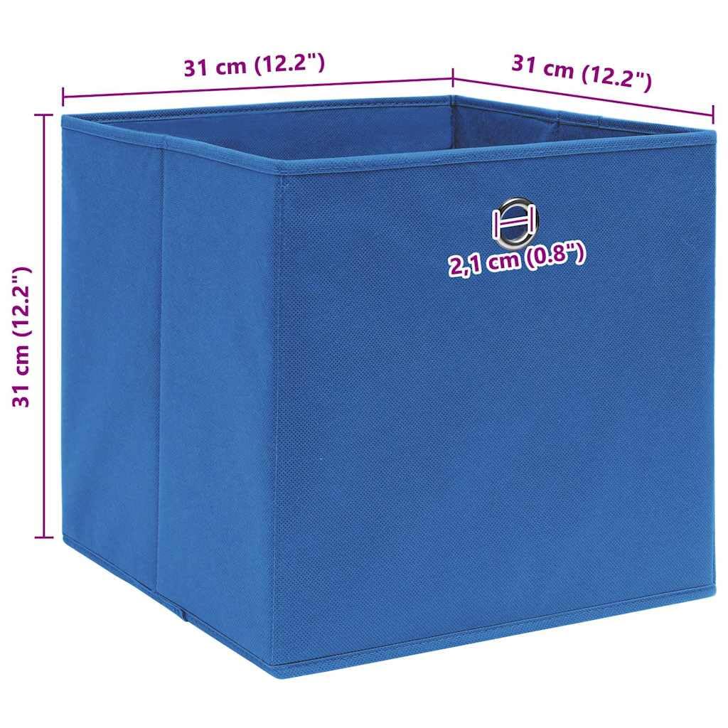 10 cajas de almacenamiento plegables, azul, 32 x 32 x 32 cm,