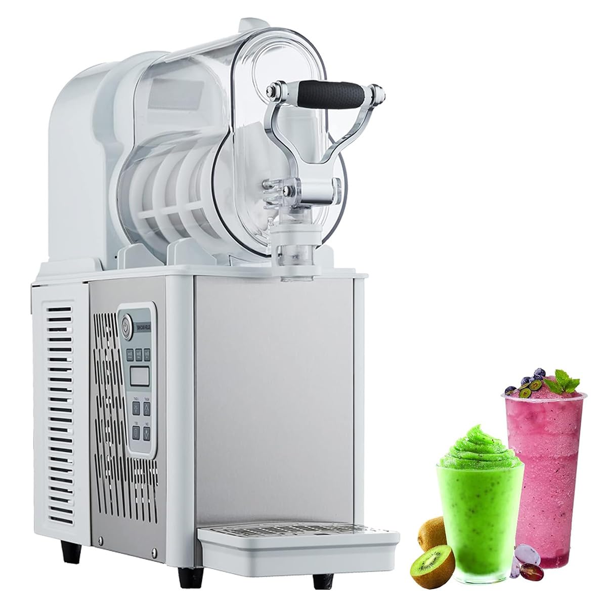 AYCDL Commercial Slushy Machine,700W Stainless Steel Margarita Freezing Drink Maker,9L Electric Beverage Dispenser,Freezing Drink Ice Slush Machine with Preservation Function,f,White-3L