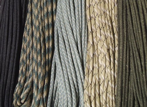 550 Paracord - Five Colors 100 Feet Total by The Paraloft