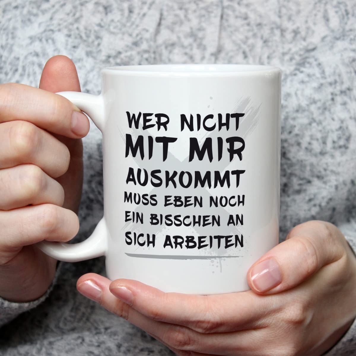 Bedruckte Tasse Mit Spruch – „Wer Nicht Mit Mir Auskommt“ – Lustiges Geschenk Für Mama, Papa, Freunde