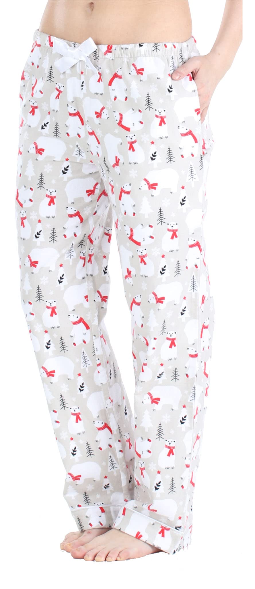 PajamaMania Women's Cotton Flannel Pajama PJ Pants with Pockets