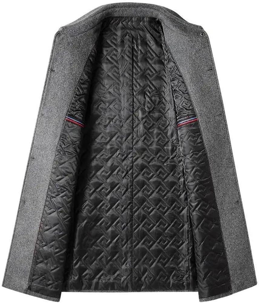 Men Winter Wool Thick Coats Turn Down Collar Male Wool Blend Outerwear Jacket