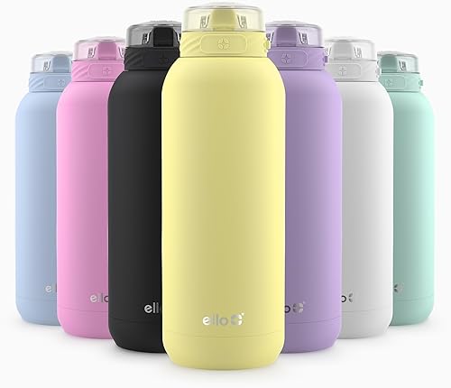 Miniatura 105 de Ello Cooper Twist - Botella de agua de acero inoxidable de 32 onzas con tapa para beber, a prueba de fugas, doble pared y aislada al vacío, lazo de