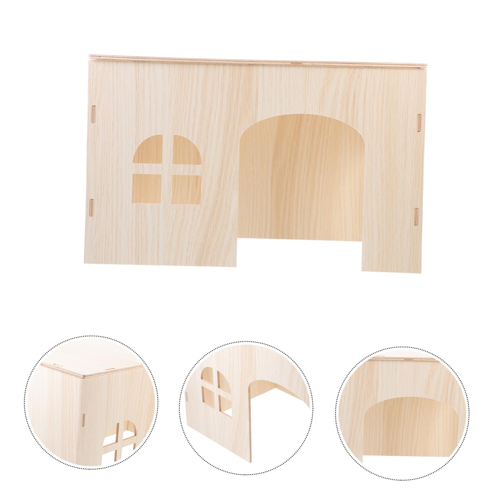 Casa de Madera Nido Cómodo Beige para Hámsters y Ardillas Refugio Seguro y Resistente para Dormir para Pequeños Roedores