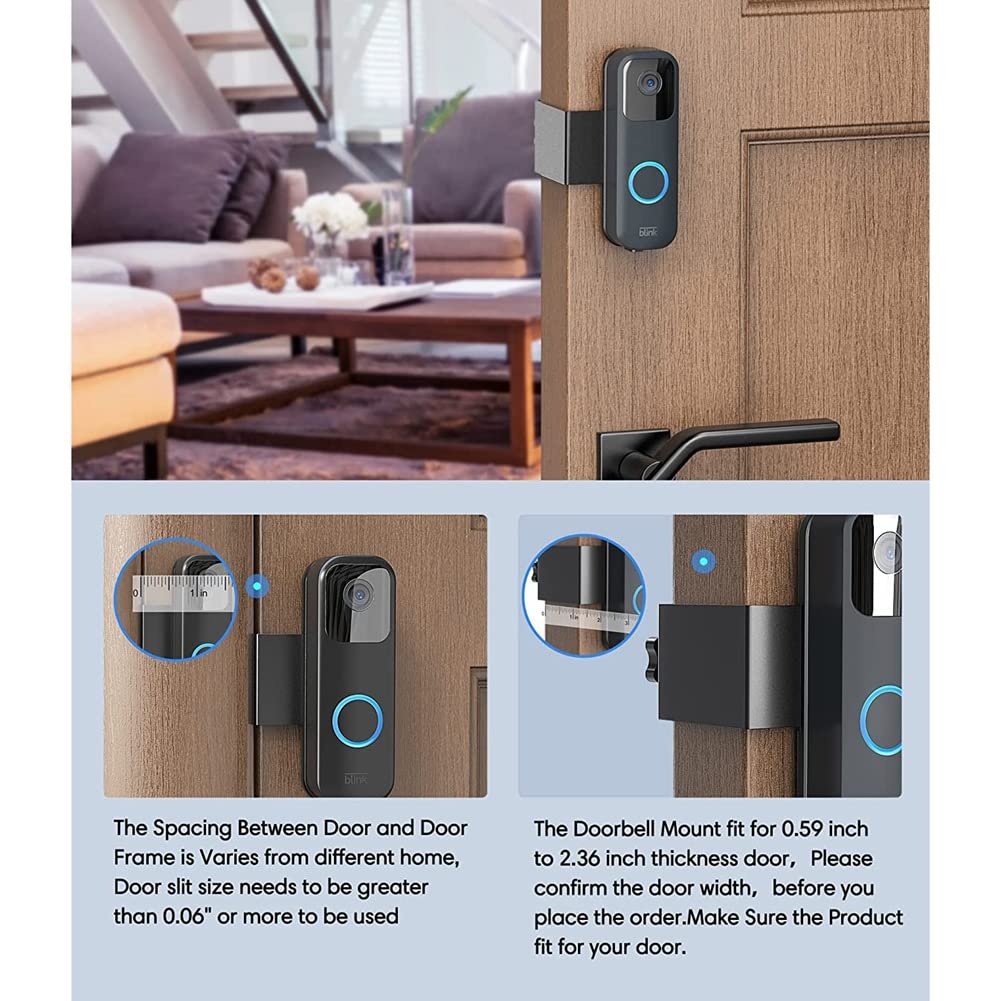 Sonnette Vidéo Antivol DOORBELLBOA Avec Support – Compatible Ring – Noir