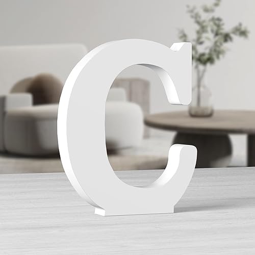 Miniatura 1 de AOCEAN Letras de madera grandes blancas de 10 pulgadas, letras de madera sin terminar para decoración de pared, letras decorativas de pie,