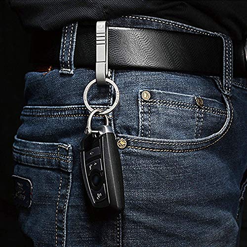 Chaveiro, Romacci Porta-chaves leve de titânio masculino cinto porta-chaves gancho