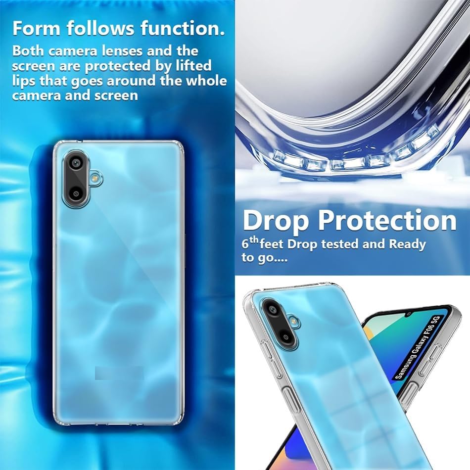 Image of COVERBLACK Soft Rubber Silicon Clear Case Back Cover for Compatible Model with Samsung F06 / M06 5G - Transparent