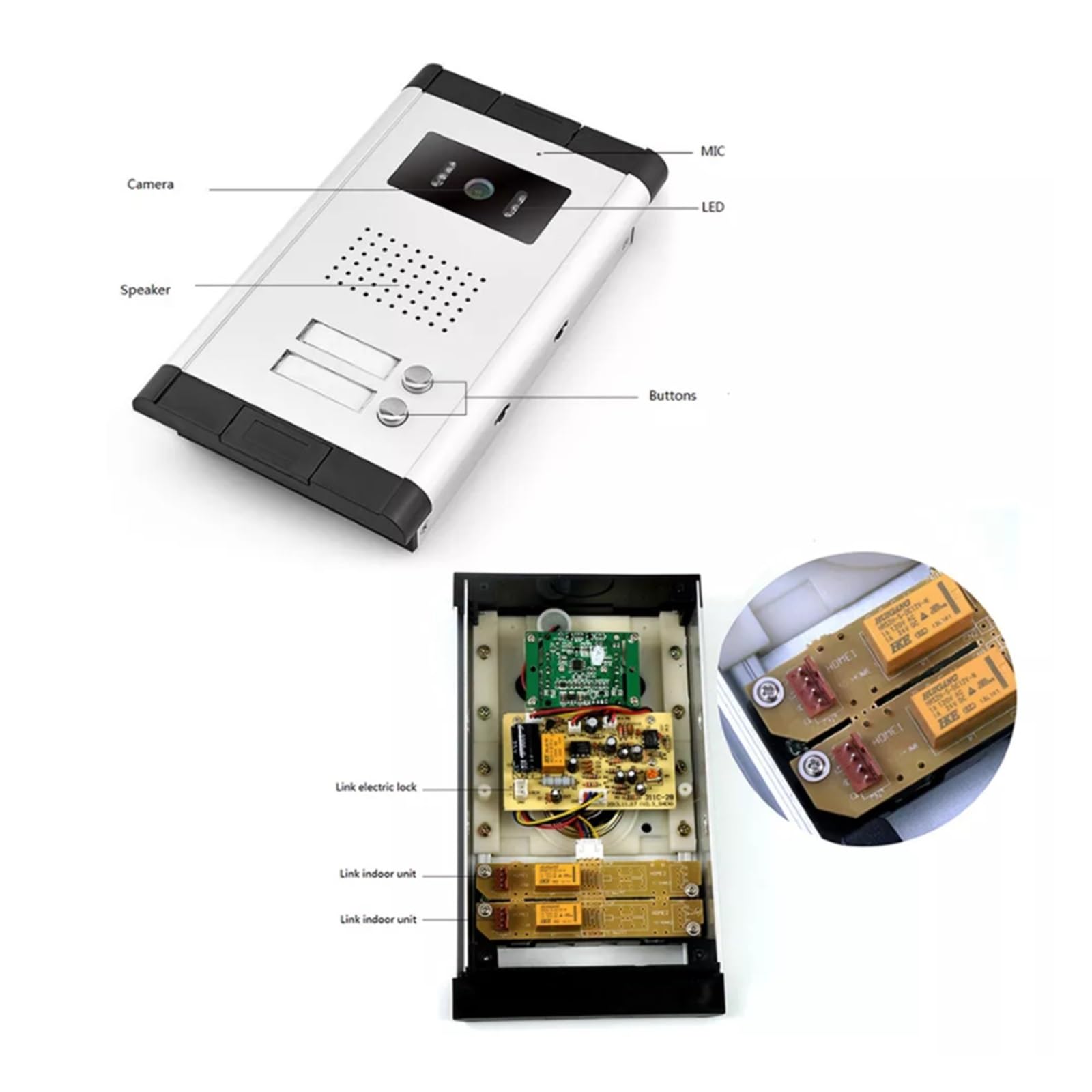 Wizualny dzwonek do drzwi 7 ''przewodowy WIFI Kolorowy Wideodomofon Domofon IR Kamera Noktowizyjna Dzwonek Do Drzwi Monitor Wewnętrzny Ekrany Dla 2~8 Mieszkań Dla bezpieczeństwa w domu(Size:H-V70MGW