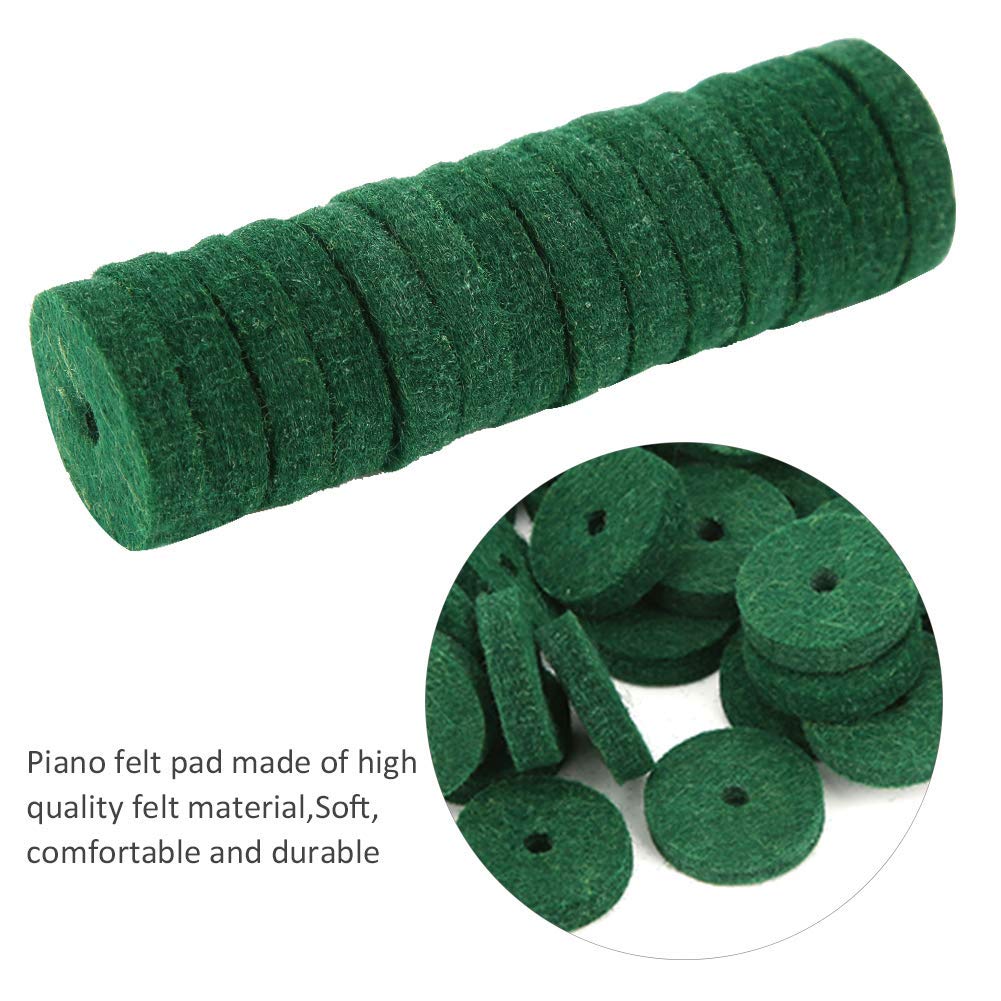 180 Uds, Teclado de Piano de Lana Pura Verde, Almohadilla de Fieltro, Accesorio de Instrumento Musical Redondo, Accesorios de Piano Deportes De Ocio Ajedrez Y Cartas, Deportes De Ocio