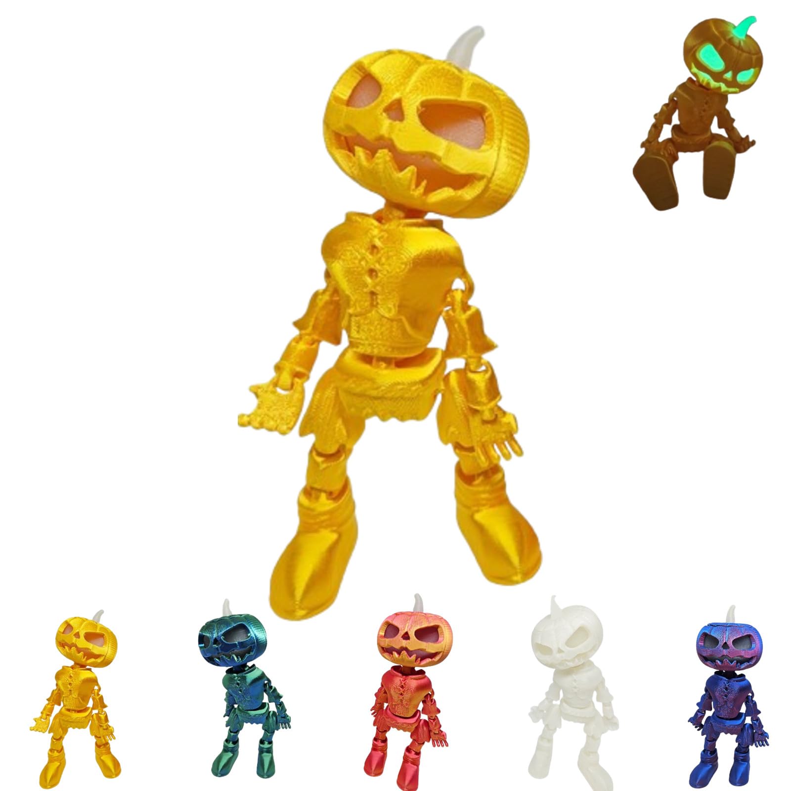 Amazon.com: Calabaza zombi con impresión 3D de Halloween, horror que brilla  en la oscuridad, calabaza hombre de calabaza impreso en 3D, regalos ...