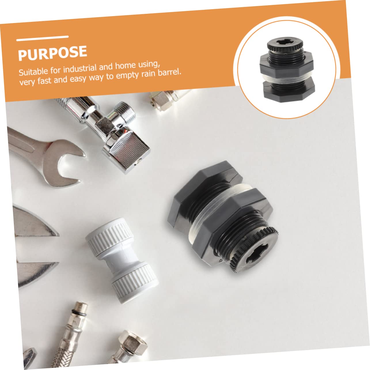 Cabilock Water Tank Connector Fitting Rain Barrel Spigot Kit Plug Sealing Leakproof