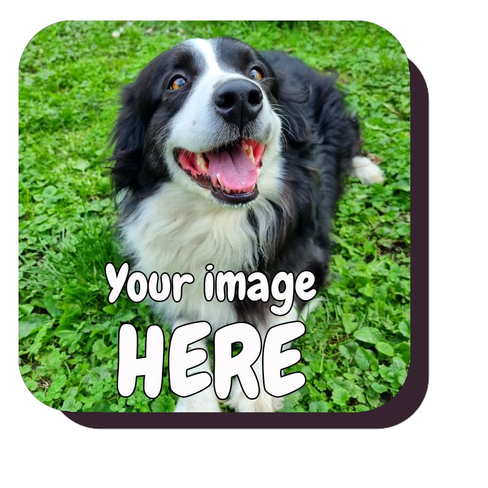 Personalised Photo Fridge MAGNETS Big or small Customised Image Text Logo High Gloss Printed Picture square love heart round (Big Square)