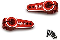 Vista 2 de TREAL Bocina servo SCX24 15T para servo EMAX, brazo servo de aluminio 7075 (2P) compatible con Axial 1/24 SCX24 (rojo)
