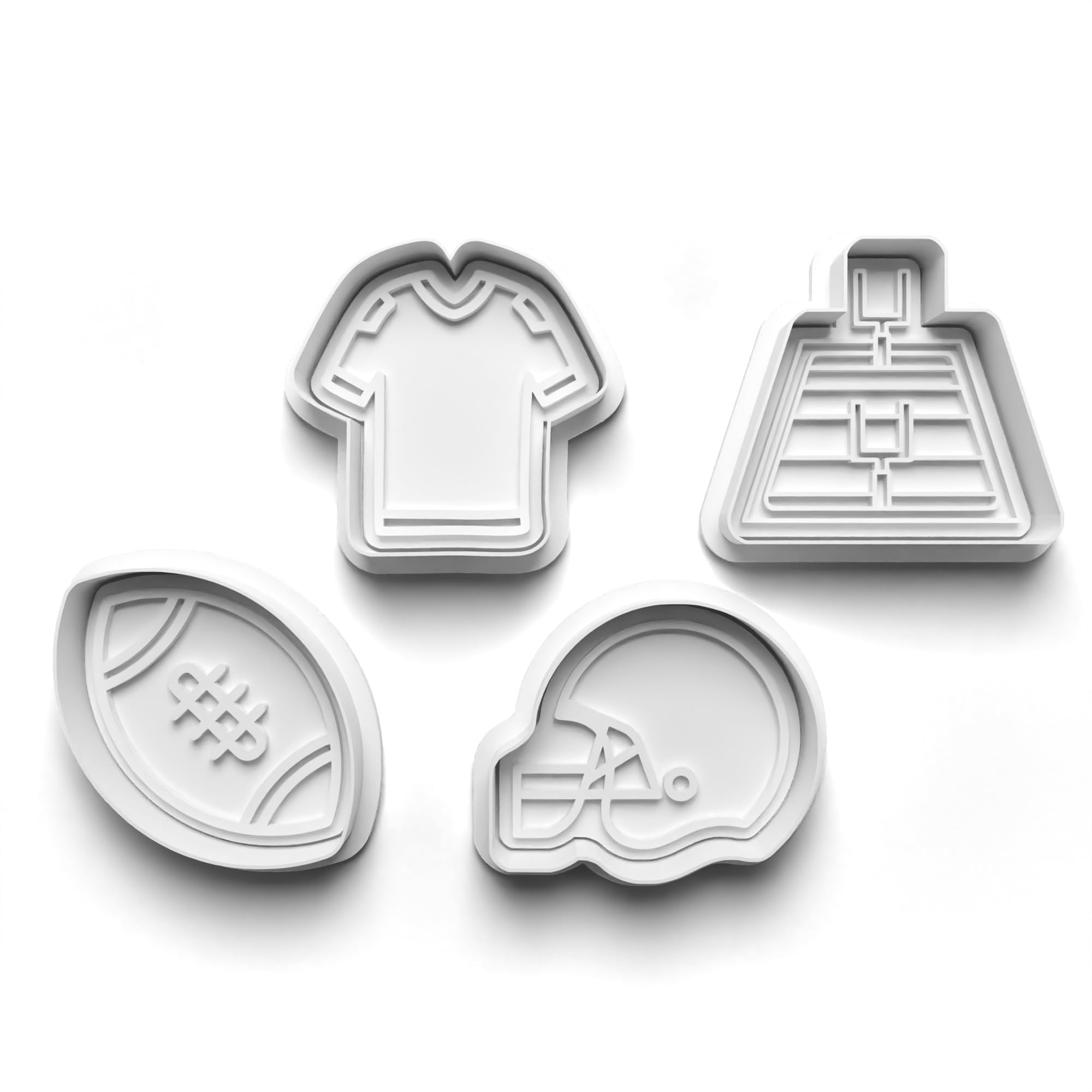 Cookie Cutters Set 4 PCS American Football Sport Cookie Stamp Cookie Cutter Mould Dough Fondant for Kid DIY Cookie Making